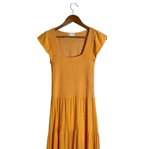 Nation LTD light orange Pima cotton maxi dress - Picture 2 of 8